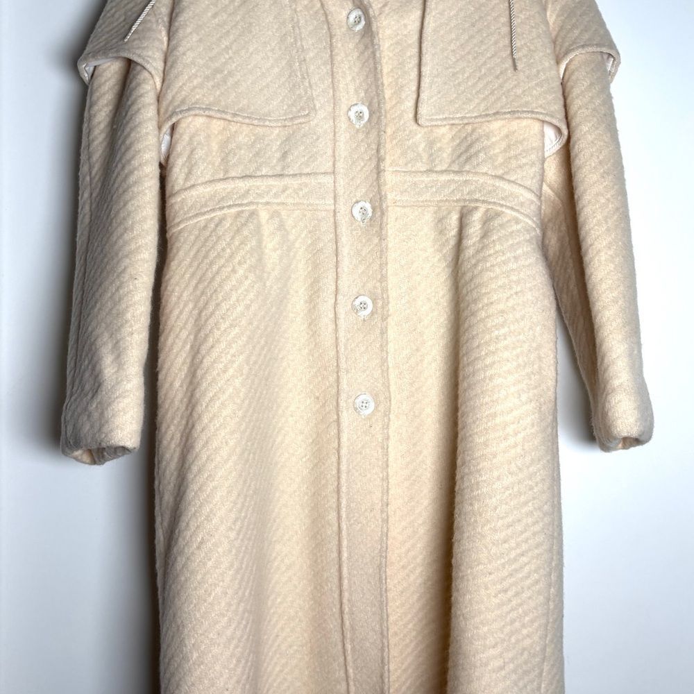 Vintage Yves Saint Laurent Ivory Virgin Wool Coat | Designer